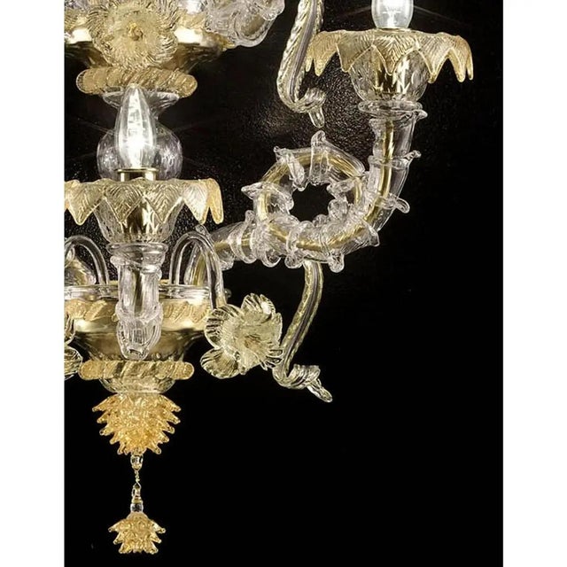 Early 21st Century Venetian Ca Rezzonico Murano Glass Wall Sconce with Gold Leaf and Flowers by Simoeng for Simoeng For Sale - Image 5 of 7