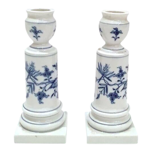 Vintage Pair Meissen Floral Candleholders