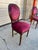 Late 20th Century Pair Vintage Louis XVI Style Balloon Back Walnut Upholstered Dining Side Chairs For Sale - Image 4 of 9