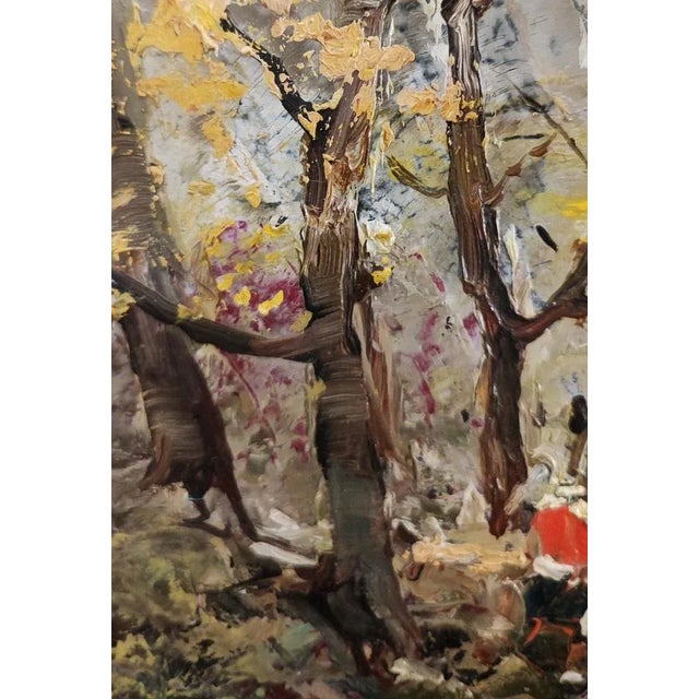 Ezelino Briante, Nel bosco, Oil on Cardboard, Framed For Sale - Image 6 of 12