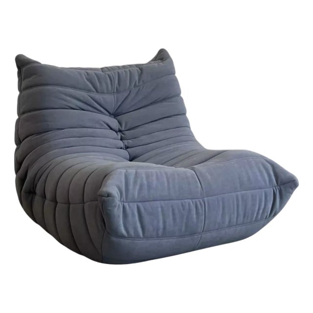 Blue Togo Lounge Chair by Michel Ducaroy for Ligne Roset, 1973 For Sale