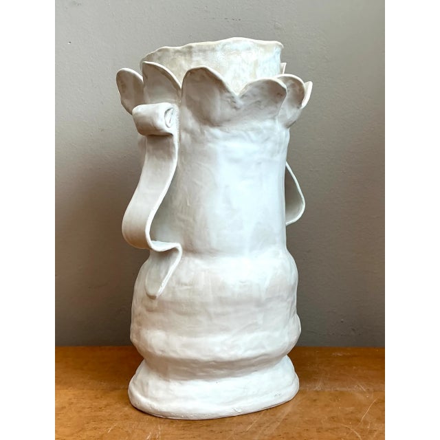 Vintage Biomorphic Sculptural Ceramic Vase With Handles For Sale - Image 12 of 12