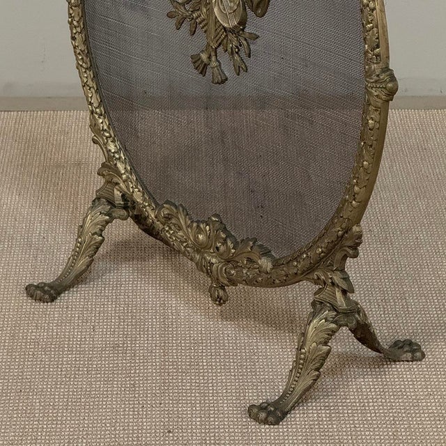 19th Century French Louis XVI Bronze Oval Firescreen For Sale - Image 15 of 18