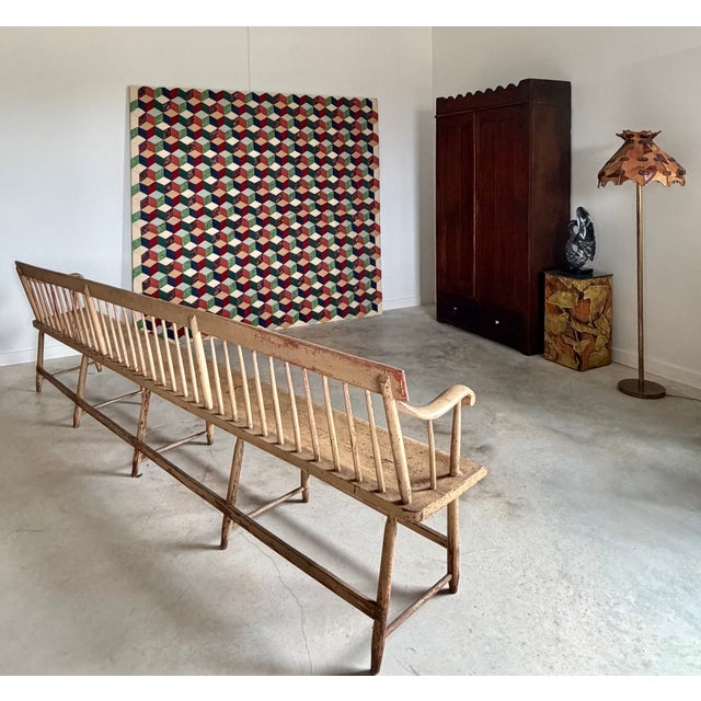 Monumental Tumbling Blocks Quilt Modern Americana Hand-Stitched Contemporary Art For Sale - Image 17 of 17