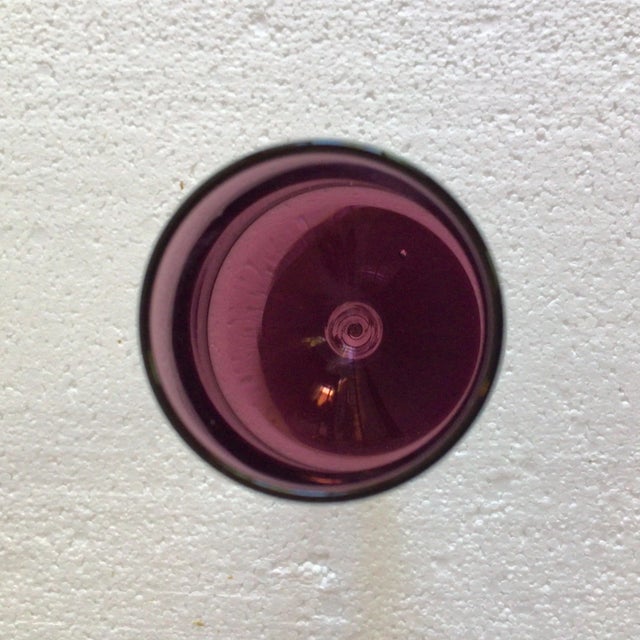 Glass Vintage Twisted Stem With Purple Base and Bowl Aperitif Glasses - Set of 6 For Sale - Image 7 of 13