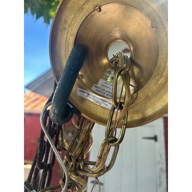 Visual Comfort Signature Aerin "Jacqueline" Unused Two-Tier Chandelier - Antique Brass & White Acrylic For Sale - Image 12 of 12