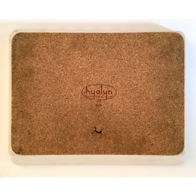 1950s Mid-Century Hyalyn Fly Fishing Motif Porcelain Smoking Tray For Sale - Image 5 of 5