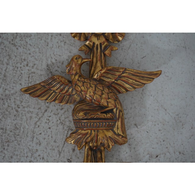 Pair Federal Style Gold Finish Eagle Candelabras For Sale - Image 10 of 12