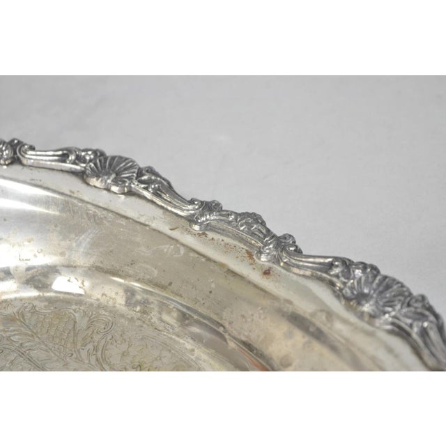 Vintage Victorian Style Silver Plated Oval 13.5" Trinket Serving Dish (A) For Sale - Image 9 of 17
