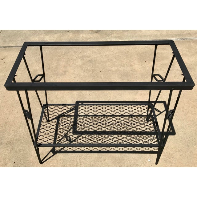 Metal Mid Century Modern Black Iron Plant Stand For Sale - Image 7 of 8