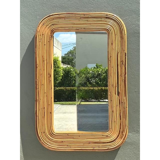 Vintage Tagged Gabriella Crespi Pencil Reed Mirror For Sale In West Palm - Image 6 of 12
