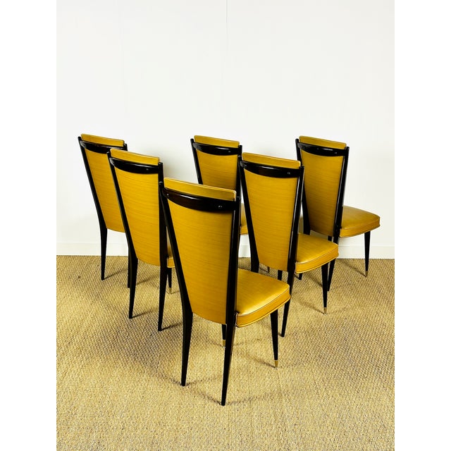 1940s French Art Deco Dining Chairs, 1940, Set of 6 For Sale - Image 5 of 18