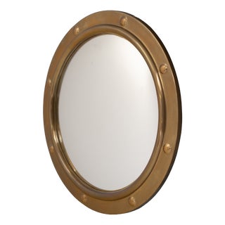 Porthole Mirror in Brass Frame, 1930 For Sale