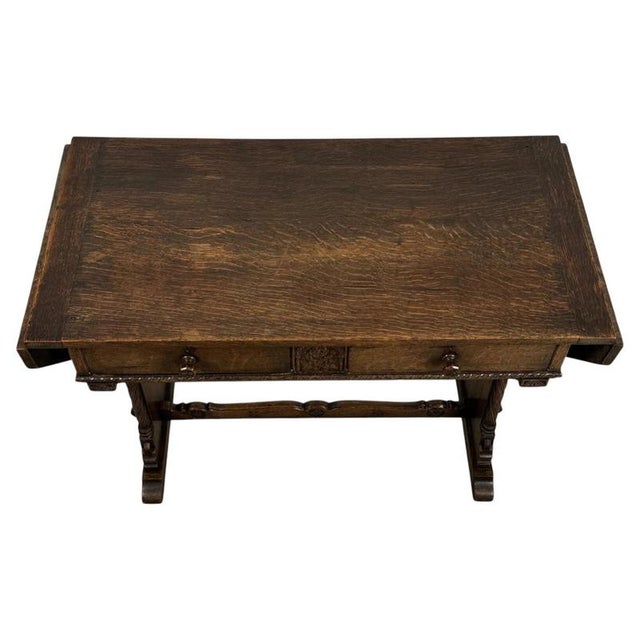 20th Century Gothic Revival English Oak Side Table For Sale - Image 9 of 17
