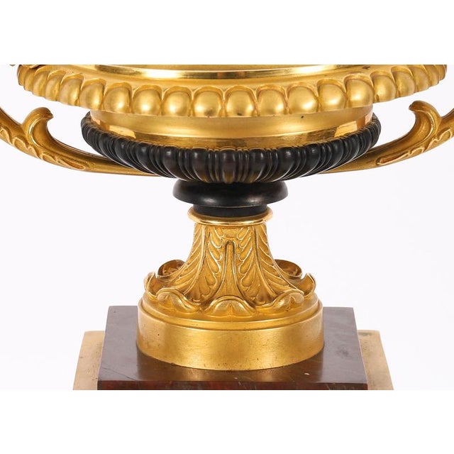 Metal Antique French Grand Tour Ormolu, Bronze and Marble Tazzas, 19th Century, Set of 2 For Sale - Image 7 of 16
