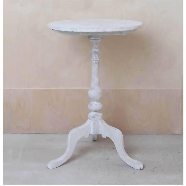 Small Antique Bleached Fruitwood Side Table, 1850 For Sale - Image 4 of 9