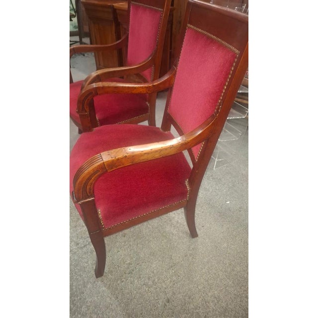 Late 19th Century Empire Cherry Red Armchairs, 1890, Set of 2 For Sale - Image 5 of 10