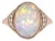 7.11cts Ethiopian Opal W Natural Diamond Accents Ring in 14k Solid Gold |17x13mm For Sale