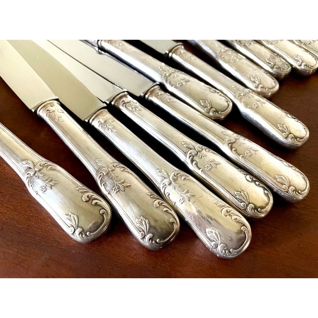1950s Silver-Plated Metal Knives, France, 1950s, Set of 12 For Sale - Image 5 of 10