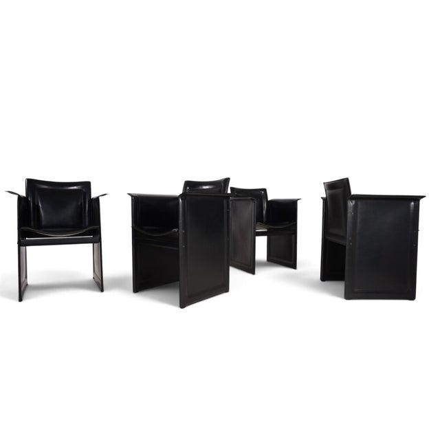 Solaria Leather Dining Chairs by Tito Agnoli for Arrben, 1970, Set of 4 For Sale - Image 18 of 18