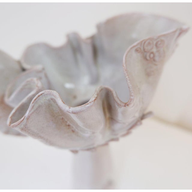 Beige Sculpture Female Face Flower Vase in Ceramic For Sale - Image 8 of 18