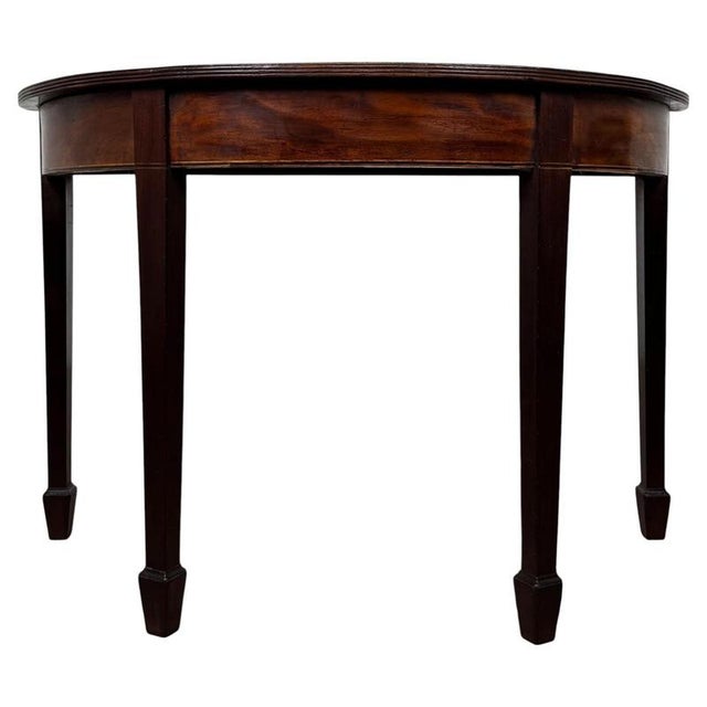 Brown Antique 19th Century Mahogany Demi-Lune Side Table For Sale - Image 8 of 8