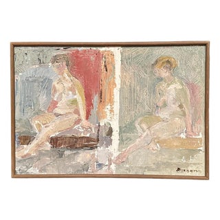 Berggren, Nude Figures, 1960s, Oil Painting on Canvas, Framed For Sale