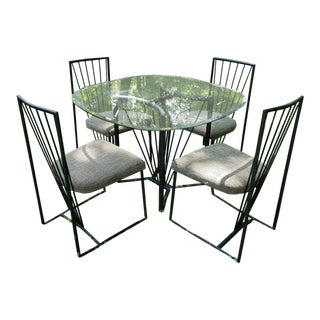 Vintage Cal-Style Minimalist Postmodern Dining Set- 5 Pieces For Sale
