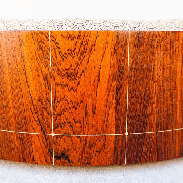 Frank Pollaro Custom Rosewood Dog Bed With Bone Inlay, Signed For Sale - Image 11 of 14