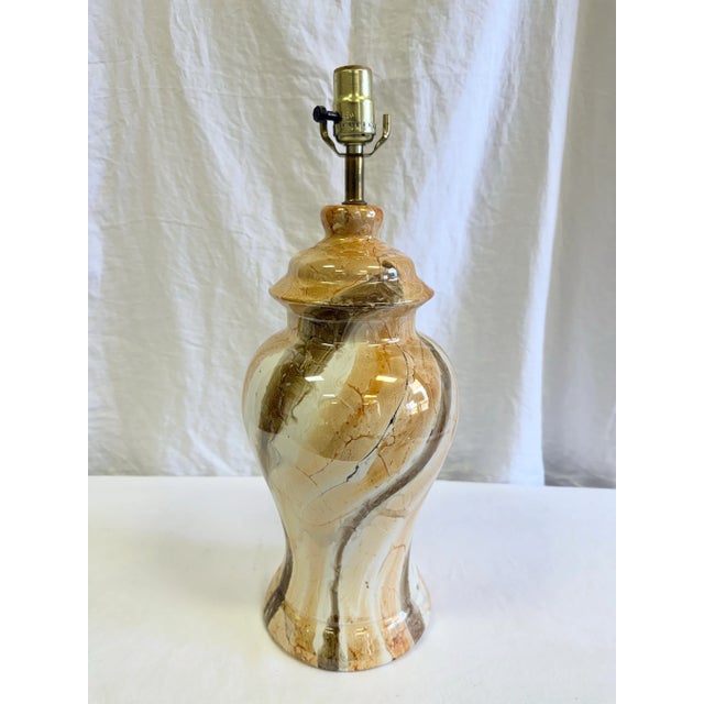 Billy Baldwin Vintage James Mont Style Chinoiserie Luster Glaze Ginger Jar Table Lamp For Sale - Image 4 of 9