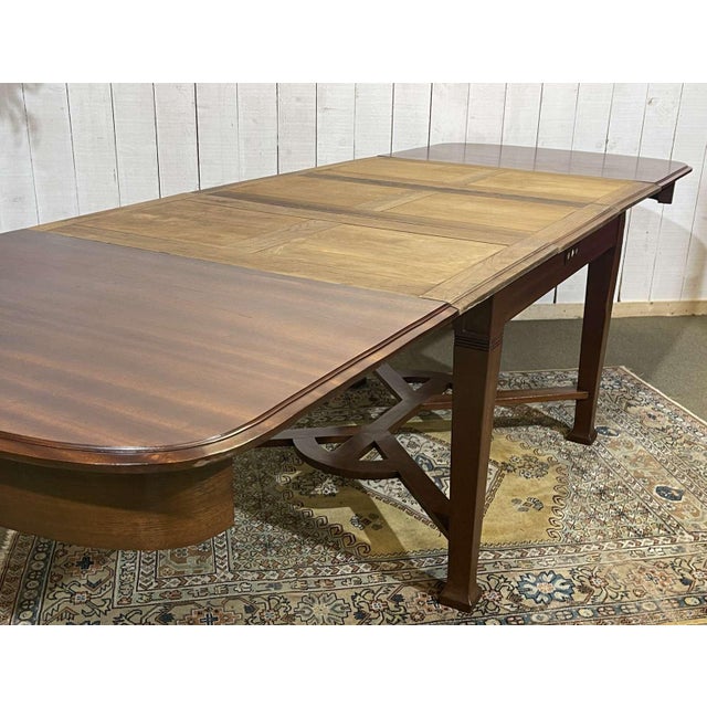 Art Nouveau Mahogany Dining Table in the style of Gustave Serrurier Bovy For Sale - Image 13 of 18