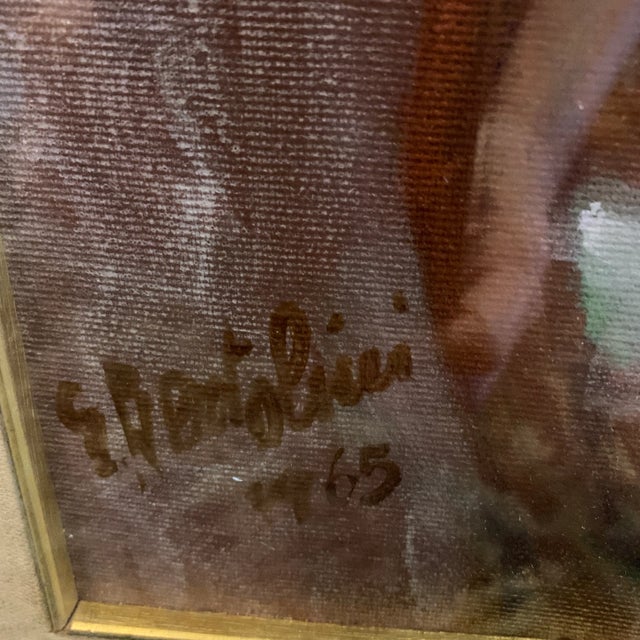 Blue Giuseppe Bertolini (Italian 1939-Xx) Oil on Canvas For Sale - Image 8 of 10