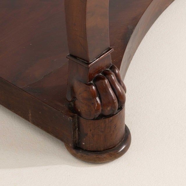 19th Century France Empire Brown Wood Console Table For Sale - Image 9 of 10