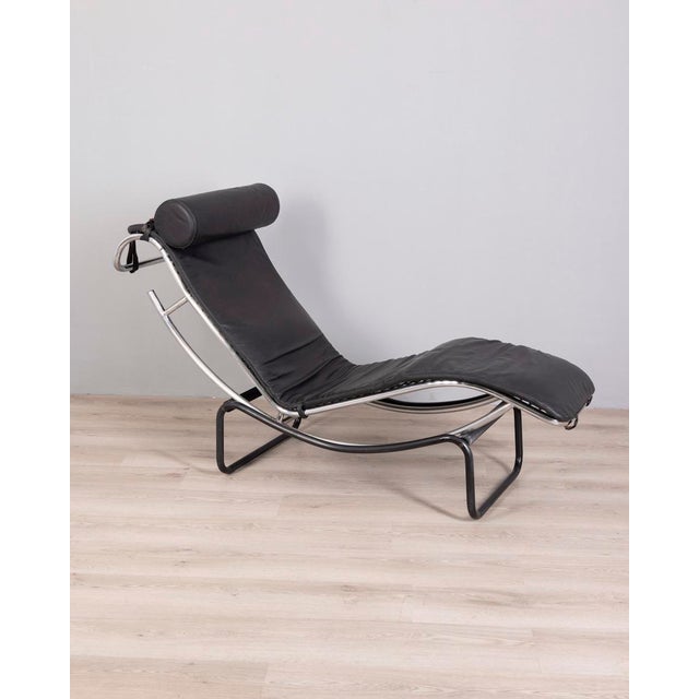 Vintage Chaise Lounge in Metal and Leather, Italy, 1980s For Sale - Image 17 of 17