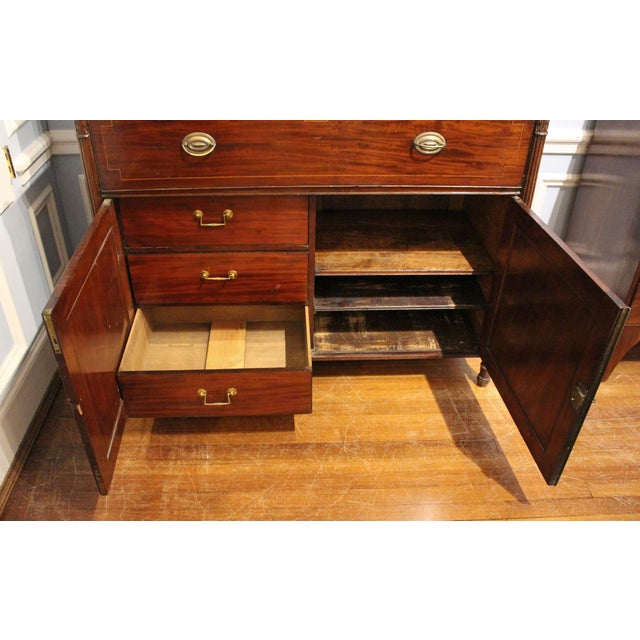 Circa 1815 English Regency Secretaire Bookcase Cabinet For Sale - Image 9 of 10