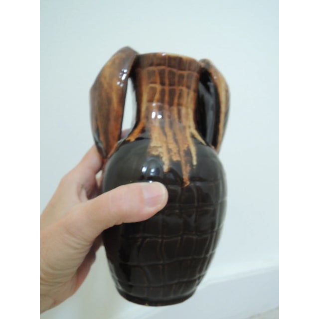 1960s 1960s Ceramic Hand Made Stoneware Pottery Vase Boleslawiec Warsaw Poland For Sale - Image 5 of 7