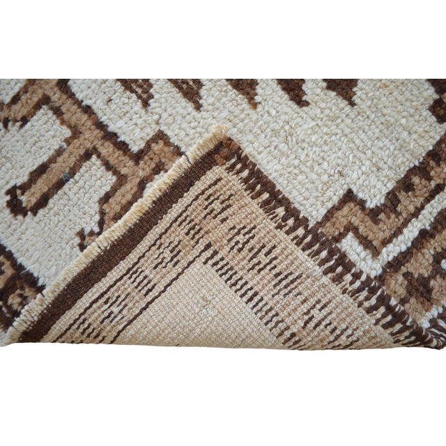 1970s Pure Natural Undyed Wool Hand-Knotted Turkish Runner Rug Moroccan Style - 2′9″ × 12′8″ For Sale - Image 13 of 14
