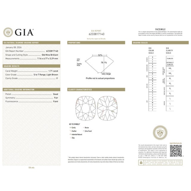 Metal 19th Century Victorian Gia 1.71 Carat Old Mine Cut Diamond 18k Yellow Gold Engagement Ring, Size 6.75 For Sale - Image 7 of 8