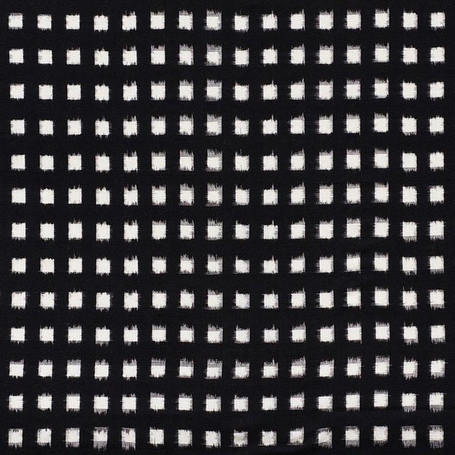 Sample - Schumacher Heiho Ikat Fabric in Black For Sale