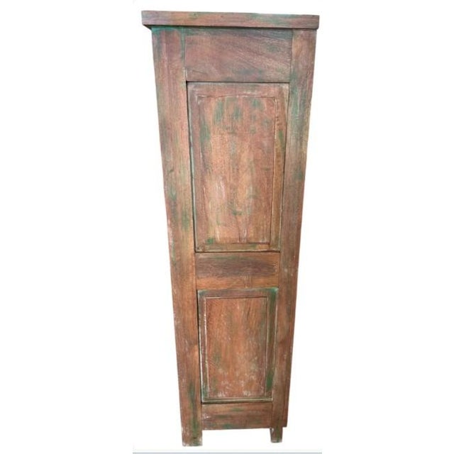 4-Door Solid Mango Wood Farmhouse Linen Cabinet For Sale - Image 4 of 6
