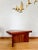 Late 20th Century Vintage MCM Triangular Veneer Coffee Table With Geometric Pedestal Base For Sale - Image 5 of 8