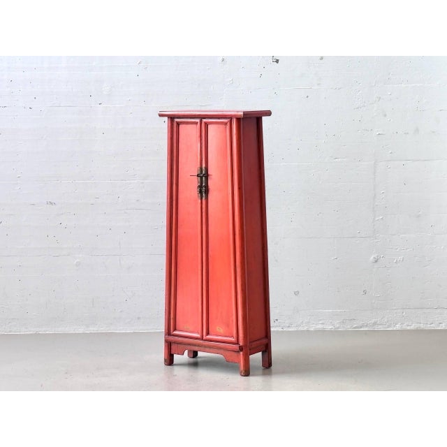 Chinese Wedding Cabinet in Red For Sale - Image 9 of 16