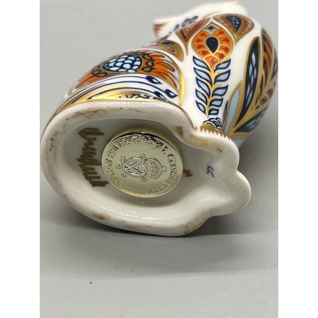 1990s Vintage MCM Royal Crown Derby Siamese Kitten Imari Paperweight Collectio Cat Figurine For Sale - Image 5 of 5