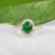 2020s 1.9Ct Tsavorite Ring With Earth-Mined Diamond Accents: Solid 14k Gold, 8x6mm, Size 6.75 For Sale - Image 5 of 9