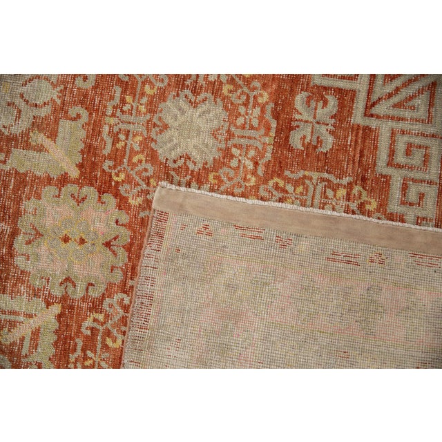 Red Vintage Distressed Khotan Rug Runner - 4'9" x 9'3" For Sale - Image 8 of 10