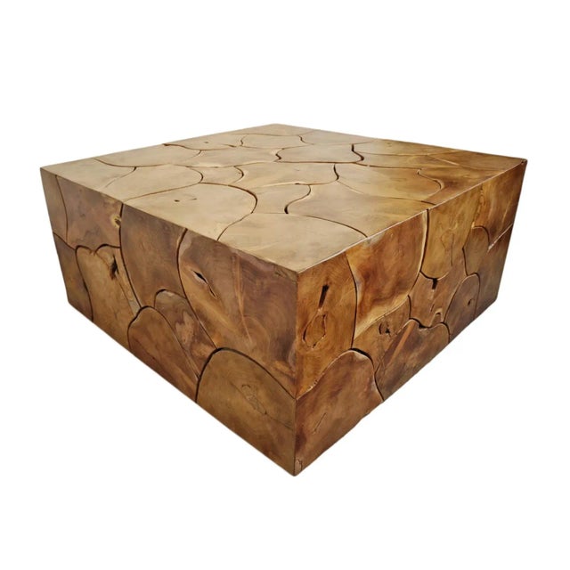 Wood Organic Square Teak Root Coffee Table For Sale - Image 7 of 7