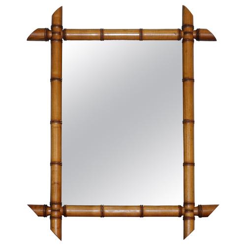 French Style Decorative Faux Bamboo Wall Mirror For Sale - Image 12 of 12