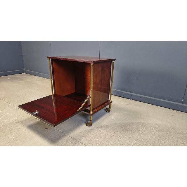 Brown Mid-Century Modern French Bar Cabinet, 1960s For Sale - Image 8 of 15