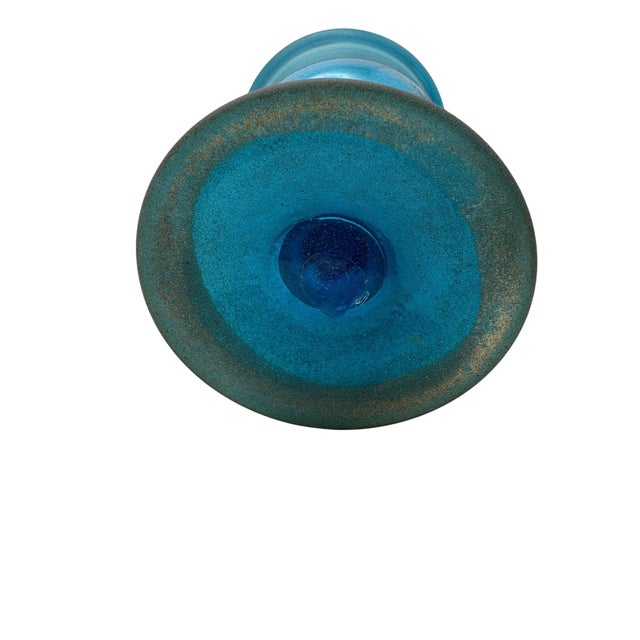 Murano 1980s Murano Glass Blue Kanthanos Style Goblet For Sale - Image 4 of 8