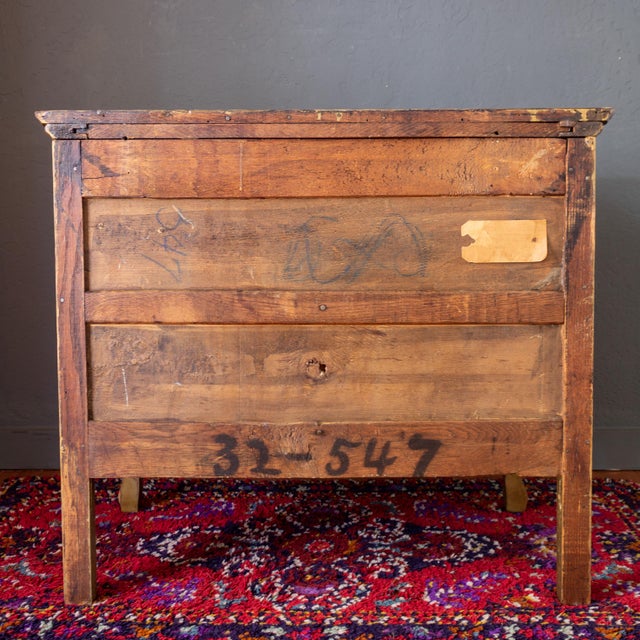 Late 19th Century Antique Painted and Distressed Gold Serpentine Commode of French Design For Sale - Image 5 of 12
